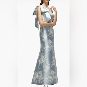 ALFRED SUNG Style D879FP Light Blue Floral Dress, Size 0